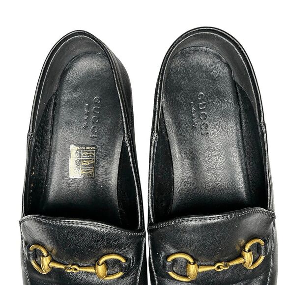 Gucci Brixton Horsebit Loafers Women's EU 36 US 6 Black Leather Slip On Flats - Picture 6 of 12